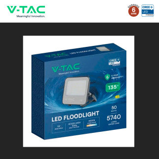 V-Tac VT-4455 Faro LED 50W Faretto SMD Chip CREE IP65 Colore Nero - SKU 231996 / 232166 / 232176