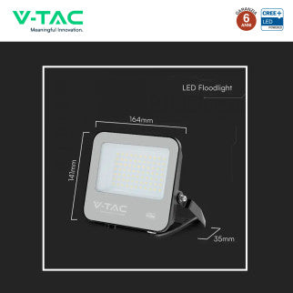 V-Tac VT-4455 Faro LED 50W Faretto SMD Chip CREE IP65 Colore Nero - SKU 231996 / 232166 / 232176