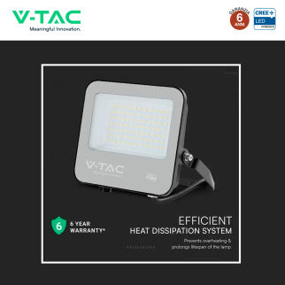 V-Tac VT-4455 Faro LED 50W Faretto SMD Chip CREE IP65 Colore Nero - SKU 231996 / 232166 / 232176