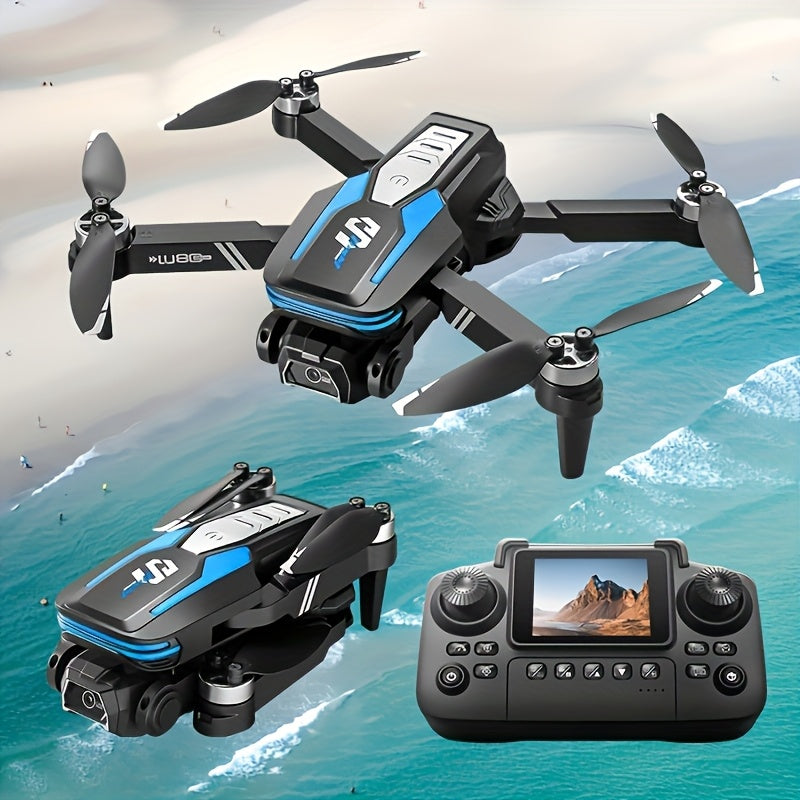 Drone LU80 con Telecomando con Schermo, Motore Brushless e Doppie Telecamere ESC - Flip a 360°, Hovering Ottico, Evitamento Intelligente degli Ostacoli, Velocità Massima 9m/s, Altitudine 50m