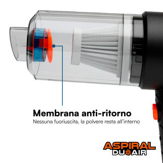 Aspiral DuoAir Aspirapolvere Aspirabriciole Senza Fili per Auto Casa e Ufficio Portatile 2in1 Ricarica Rapida USB