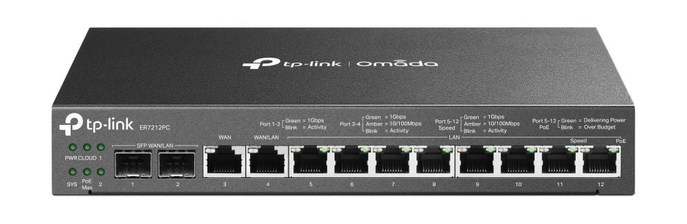 TP-Link Omada ER7212PC router cablato Gigabit Ethernet Nero [ER7212PC]