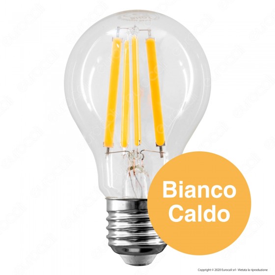 BOT LIGHTING SHOT LAMPADINA LED E27 11W BULB A60 FILAMENTO EXTRA LUNGO DIMMERABILE - MOD. WLD1011X2D / WLD1011X3D