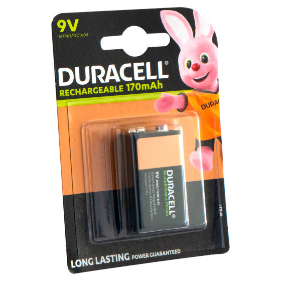 DURACELL RECHARGEABLE 6HR61 E-BLOCK TRANSISTOR DC1604 9V PILA RICARICABILE 170MAH - BLISTER DA 1 BATTERIA - Consegna in 1-5 giorni lavorativi