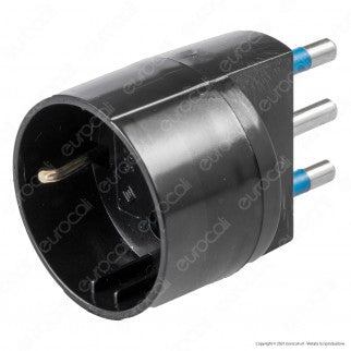 Ecova Adattatore Singolo Salvaspazio con Schuko + 10A 2P+T e Spina 16A 2P+T - mod. 33036
