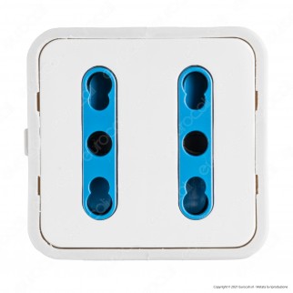 Ecova Multipresa con 1 Spina CEE industriale 16A 2P+T e 2 Prese 10/16A 2P+T 250V - mod. 20554