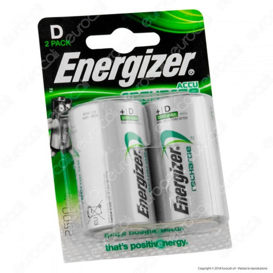 ENERGIZER ACCU RECHARGE POWER PLUS TORCIA D 2500MAH PILE RICARICABILI - Consegna in 1-5 giorni lavorativi