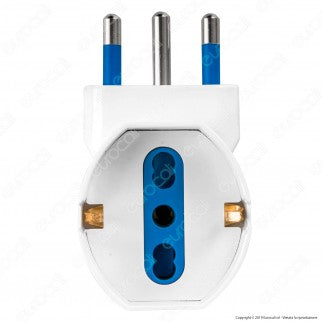 CFG Adattatore Singolo Salvaspazio Schuko Colore Bianco Spina 16A per Interno - mod. ES012