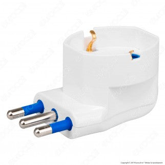 CFG Adattatore Singolo Salvaspazio Schuko Colore Bianco Spina 16A per Interno - mod. ES012