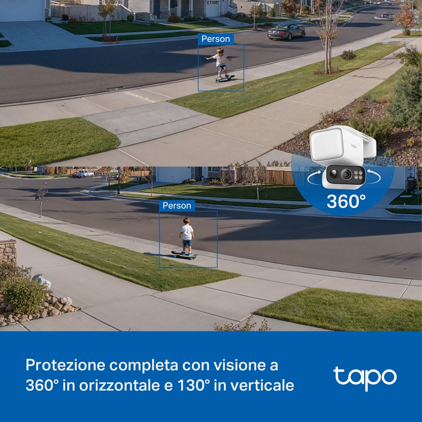 Tapo C615F KIT Telecamera WiFi Esterno 2K 3MP Senza Fili con Pannello Solare, Tracking AI 360°, Batteria 10400mAh