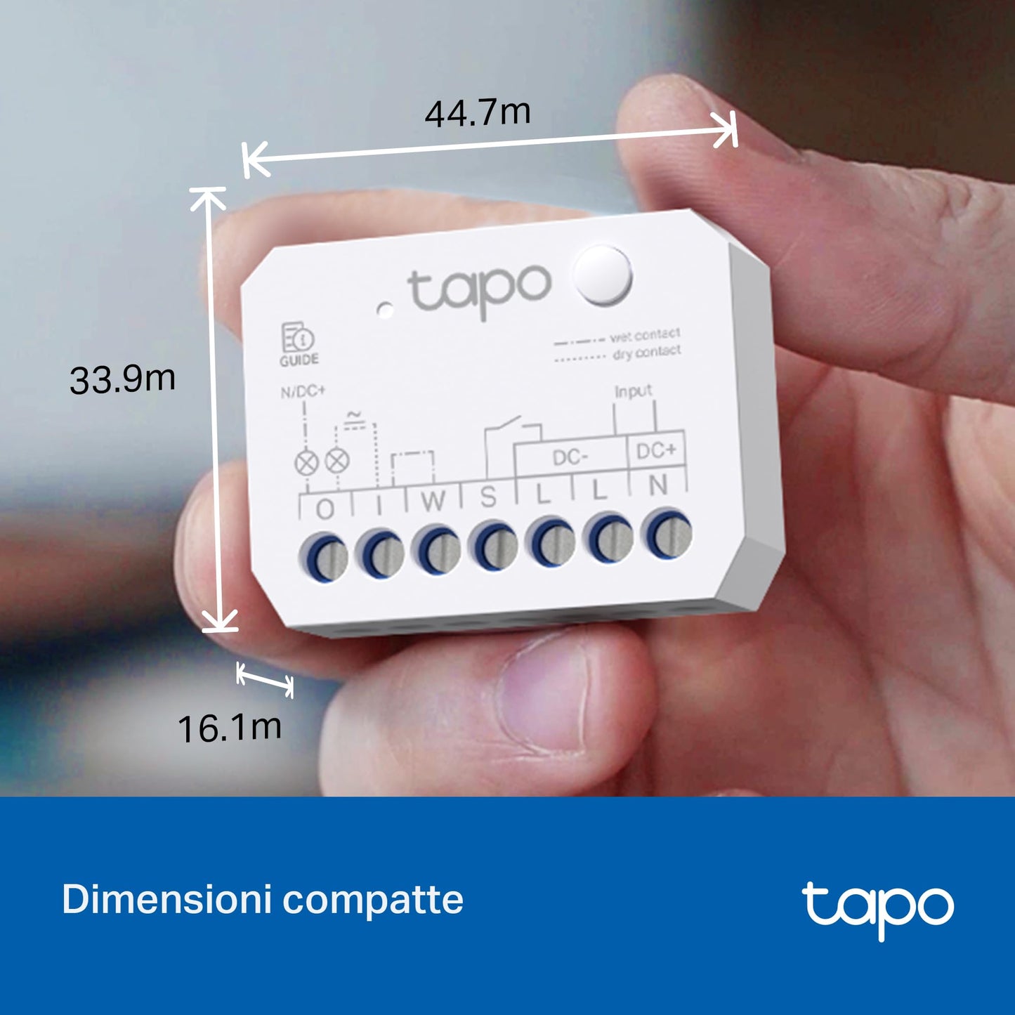 Tapo S110E Relè Interruttore con Misurazione di Consumo, Intelligente WiFi e Bluetooth a 1 Canale 10A