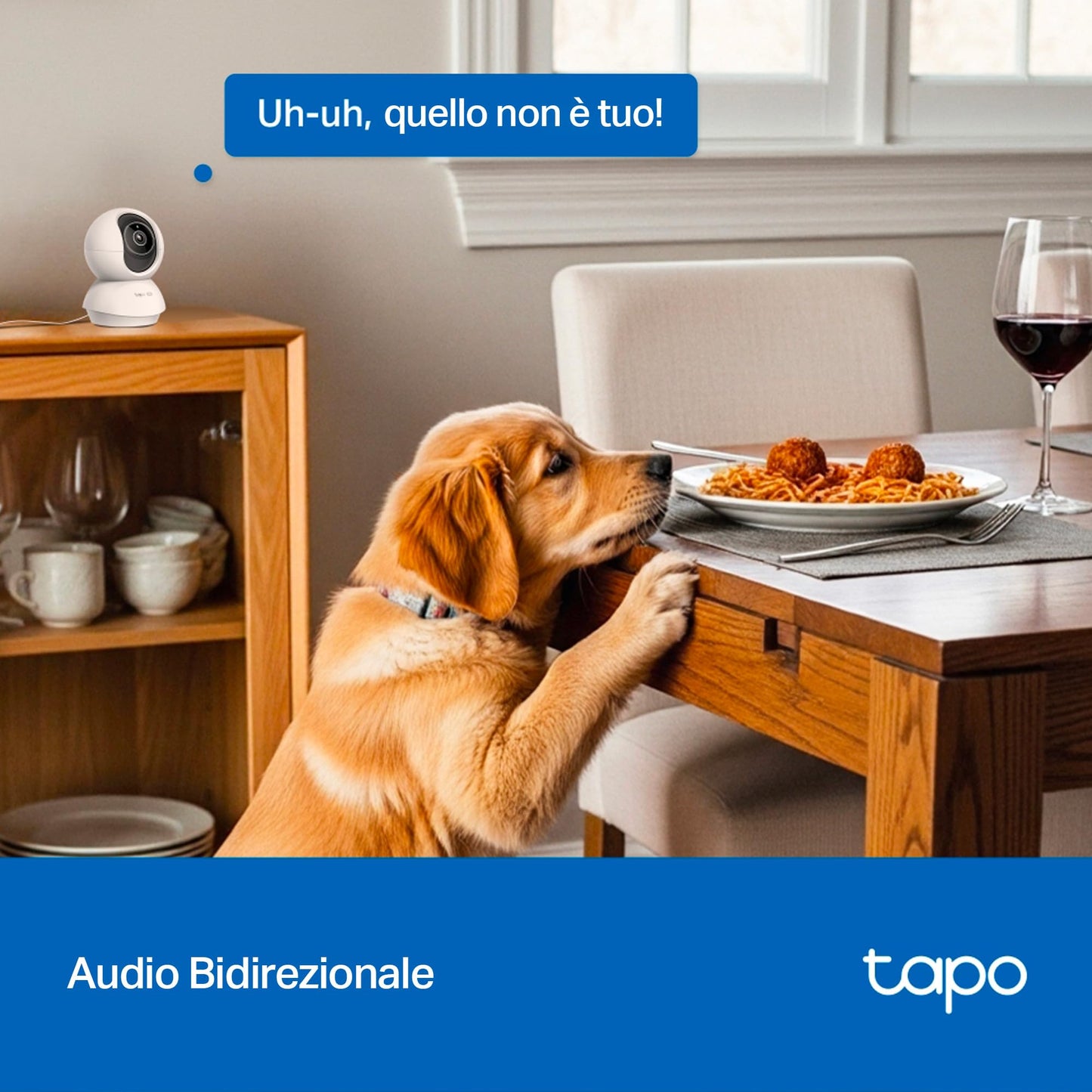 Tapo C250 Telecamera Wi-Fi Interno 4K 8MP, 360° Visuale, Rilevamento AI Persone/Animali/Neonati, Visione Notturna IR