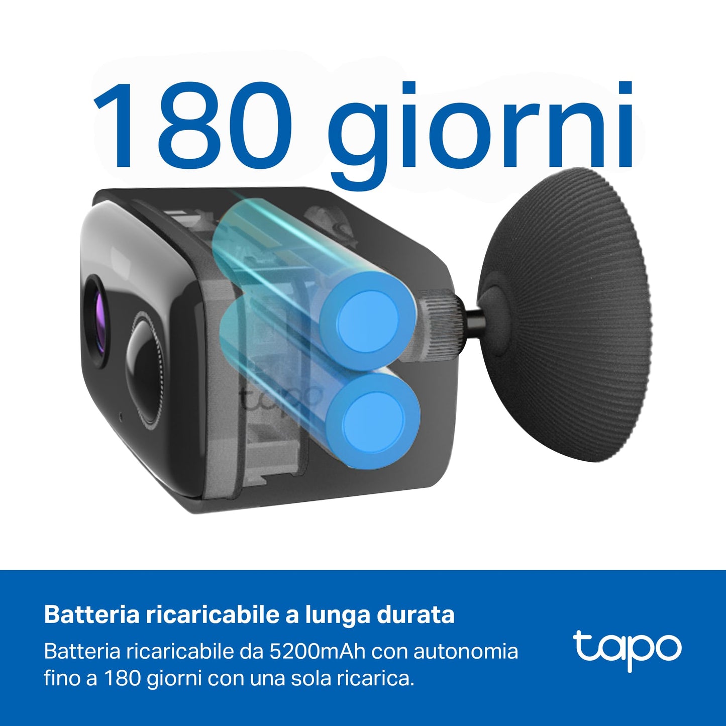 Tapo C401 KIT Telecamera Wi-Fi Esterno a Batteria 1080P 2MP con Panello Solare, Rilevamento Persone AI, Visione Notturna a Colori, IP65
