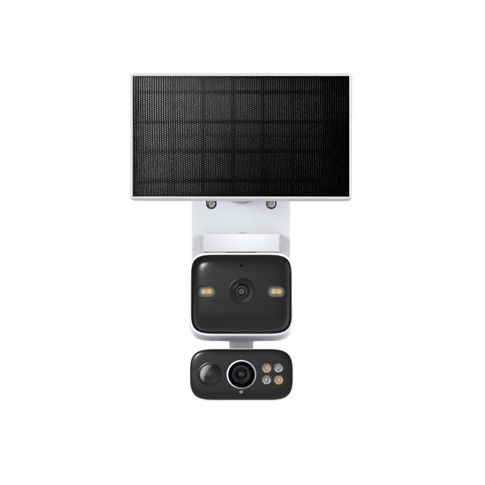Tapo C645D KIT Telecamera Wi-Fi Esterno a Batteria con Doppio Obiettivo 2K 3MP, Pan/Tilt 360°, Pannello Solare, Visione Notturna a Colori, Rilevamento AI senza Abbonamento