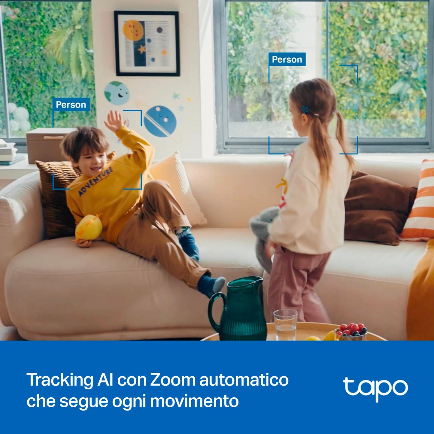 Tapo C250 Telecamera Wi-Fi Interno 4K 8MP, 360° Visuale, Rilevamento AI Persone/Animali/Neonati, Visione Notturna IR