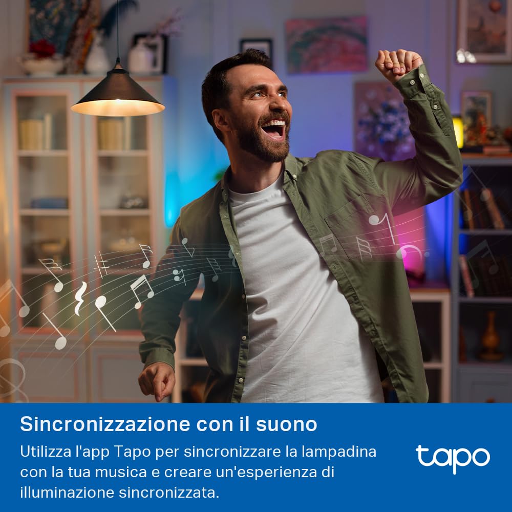Tapo L430P Lampadina Smart Wi-Fi E14, Multicolore, Dimmerabile, Controllo Alexa e Google