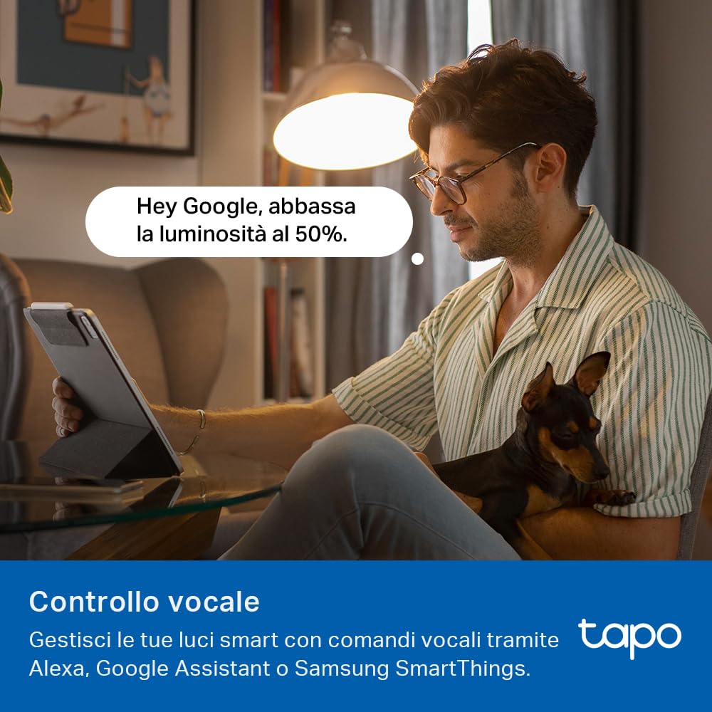 Tapo L430P Lampadina Smart Wi-Fi E14, Multicolore, Dimmerabile, Controllo Alexa e Google