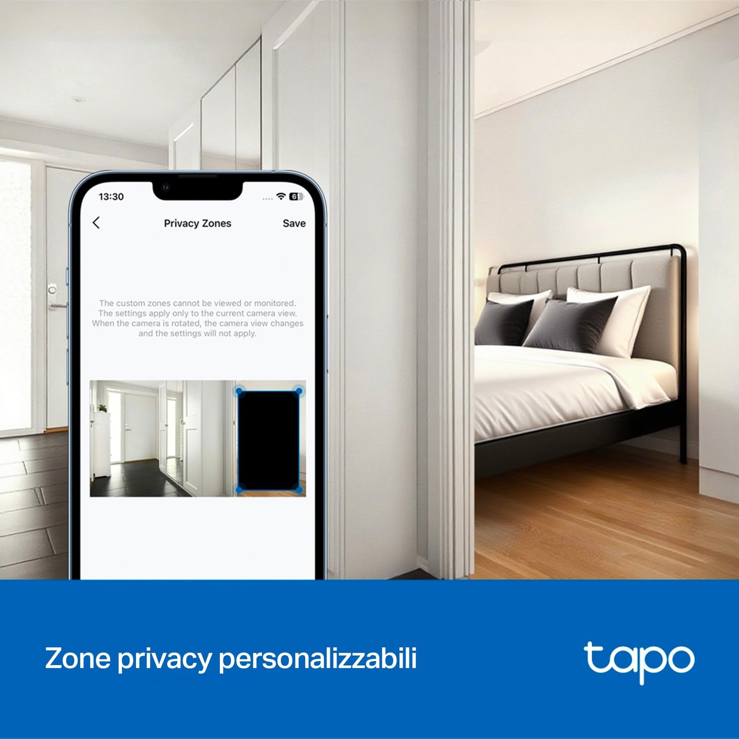 Tapo C250 Telecamera Wi-Fi Interno 4K 8MP, 360° Visuale, Rilevamento AI Persone/Animali/Neonati, Visione Notturna IR