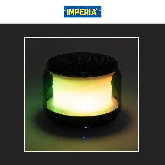 IMPERIA SPEAKER BLUETOOTH 5W CASSA ALTOPARLANTE PORTATILE CON 15 LUCI LED MULTICOLORE - MOD. 900840 - Consegna in 1-5 giorni lavorativi