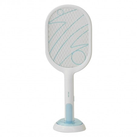 IG 044 - Intergross Flash Away Racchetta Killer per Zanzare e Insetti con Batteria Ricaricabile e Base di Supporto