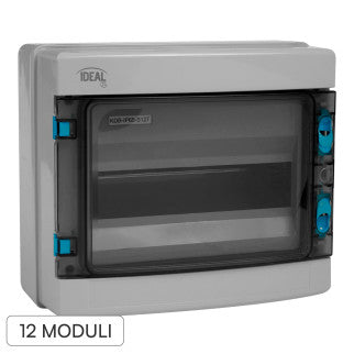 Kanlux Ideal Centralino da Parete 1x12P Compatibile con Sistemi Fotovoltaici IK10 Colore Grigio - mod. 38452