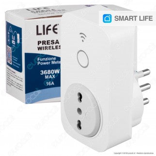 Life Kit Presa Wireless Bivalente con Spina 16A e Radiocomando da 12 Canali - mod. 38.1040401K