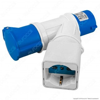 Ecova Multipresa Adattatore Spina e Presa CEE Industriale e Presa Schuko - mod. 20562