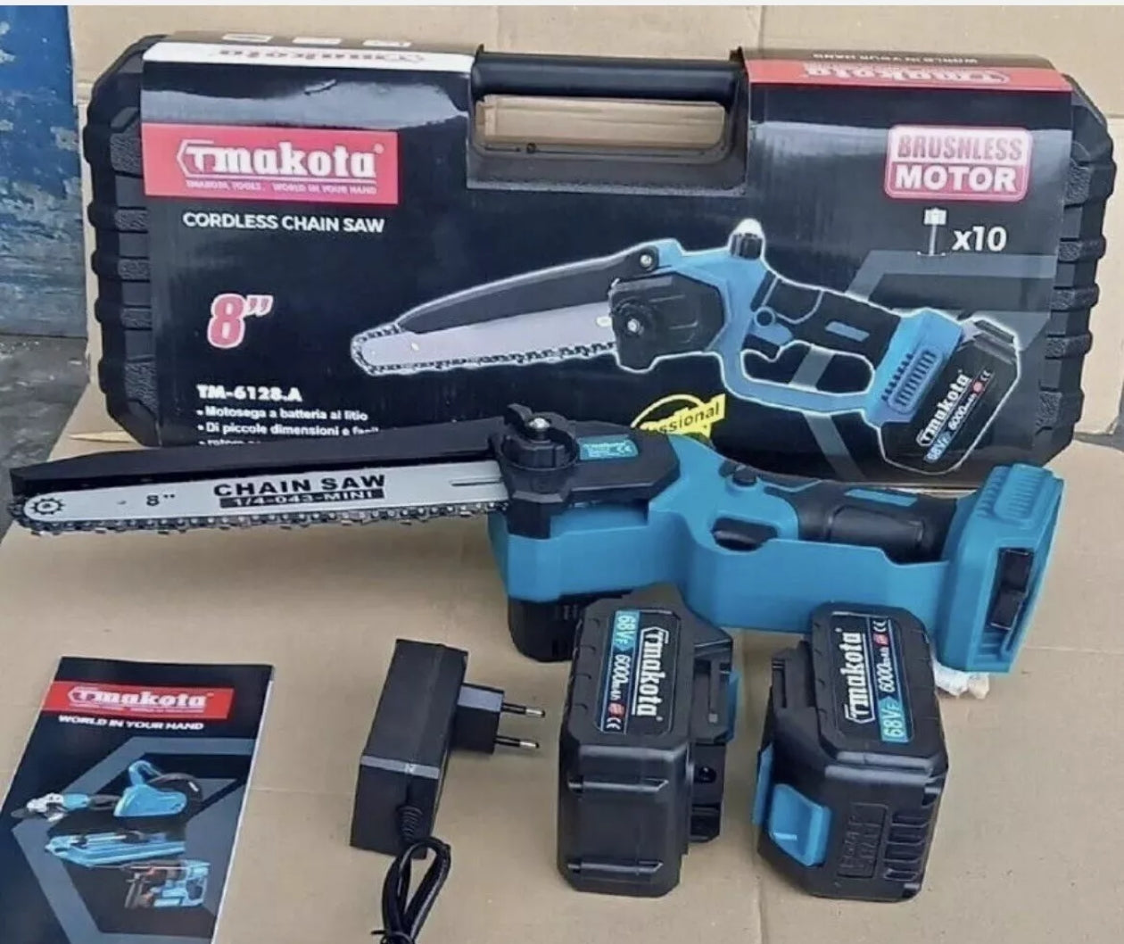 Minimotosega  elettrosega,Tagliarami, Potatura, Makota a batteria 48 Vf V 3Ah.