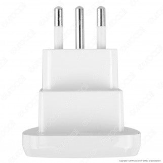 V-Tac Adattatore Singolo Universale Spina 10A Colore Bianco - SKU 8747