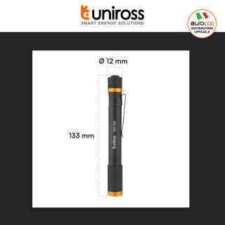 Uniross GX100 Torcia LED 3W Tascabile Multifunzione IPX4 - mod. U322484