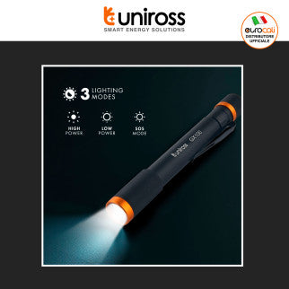 Uniross GX100 Torcia LED 3W Tascabile Multifunzione IPX4 - mod. U322484