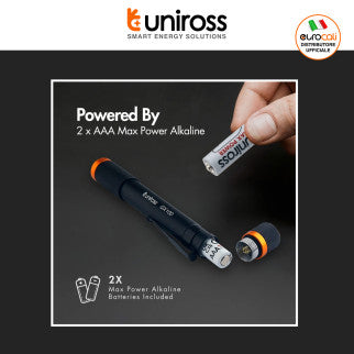 Uniross GX100 Torcia LED 3W Tascabile Multifunzione IPX4 - mod. U322484