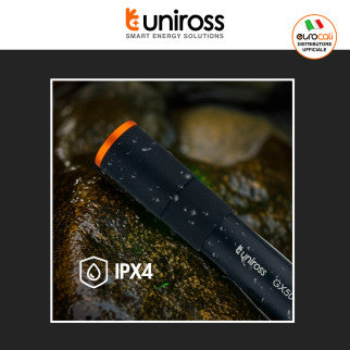 Uniross GX500 Torcia LED 10W 1000lm Multifunzione Ricaricabile IPX4 con Cavo USB - mod. U322491