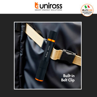 Uniross GX500 Torcia LED 10W 1000lm Multifunzione Ricaricabile IPX4 con Cavo USB - mod. U322491