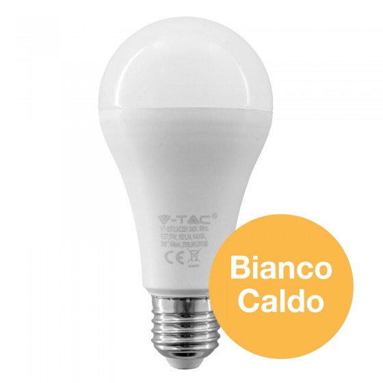 V-TAC PRO VT-217D LAMPADINA LED E27 17W BULB A65 CHIP SAMSUNG DIMMERABILE - SKU 20188 / 20189 / 20190 - Consegna in 1-5 giorni lavorativi