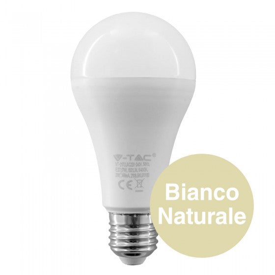 V-TAC PRO VT-217D LAMPADINA LED E27 17W BULB A65 CHIP SAMSUNG DIMMERABILE - SKU 20188 / 20189 / 20190 - Consegna in 1-5 giorni lavorativi