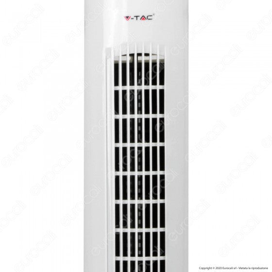V-TAC VT-4538 TOWER FAN VENTILATORE 45W TORRETTA DA TERRA COLORE BIANCO CON OSCILLAZIONE E 3 VELOCITÀ - SKU 7926 - Consegna in 1-5 giorni lavorativi