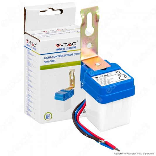 V-TAC VT-8019 SENSORE FOTOCELLULA CREPUSCOLARE IP44 PER LAMPADINE - SKU 5081 - Consegna in 1-5 giorni lavorativi