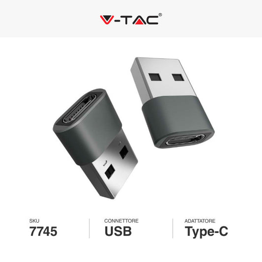 V-TAC VT-5319 ADATTATORE USB TYPE-C - SKU 7745 - Consegna in 1-5 giorni lavorativi
