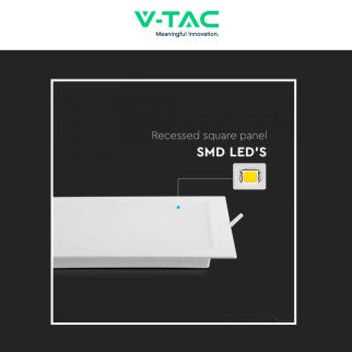 V-Tac VT-61018 Pannello LED Quadrato 18W SMD da Incasso con Driver - SKU 10486 / 10487 / 10488
